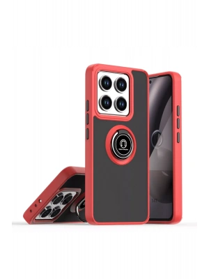 Newface Xiaomi Mi 14T Pro Kılıf Montreal Yüzüklü Silikon Kapak - Kırmızı