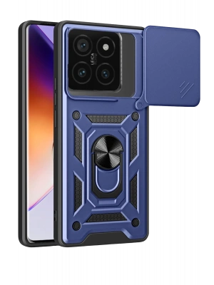 Newface Xiaomi Mi 14T Pro Kılıf Pars Lens Yüzüklü Silikon - Lacivert