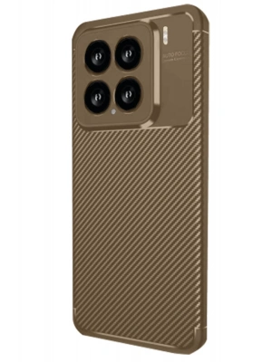 Newface Xiaomi Mi 15 Kılıf Auto Focus Karbon Kapak - Kahverengi