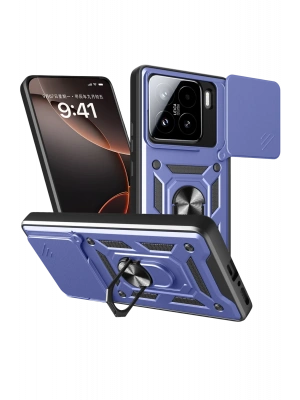 Newface Xiaomi Mi 15 Kılıf Pars Lens Yüzüklü Silikon - Lacivert