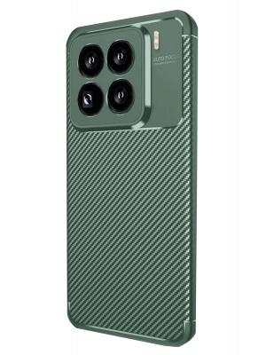 Newface Xiaomi Mi 15 Pro Kılıf Auto Focus Karbon Kapak - Koyu Yeşil