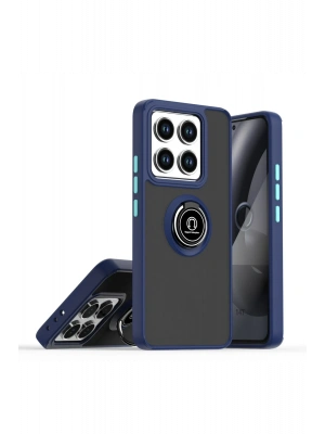 Newface Xiaomi Mi 15 Pro Kılıf Montreal Yüzüklü Silikon Kapak - Lacivert