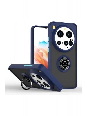 Newface Xiaomi Mi 15 Ultra Kılıf Montreal Yüzüklü Silikon Kapak - Lacivert