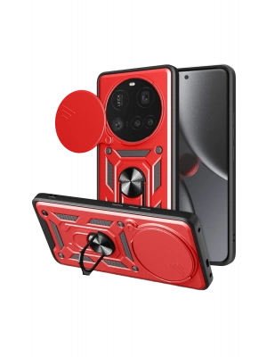 Newface Xiaomi Mi 15 Ultra Kılıf Pars Lens Yüzüklü Silikon - Kırmızı