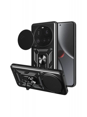 Newface Xiaomi Mi 15 Ultra Kılıf Pars Lens Yüzüklü Silikon - Siyah