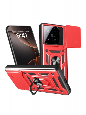 Newface Xiaomi Mi 15T Pars Lens Yüzüklü Silikon - Kırmızı