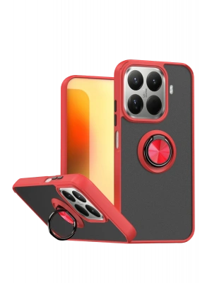 Newface Xiaomi Mi 15T Pro Montreal Yüzüklü Silikon Kapak - Kırmızı