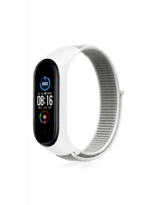 Newface Xiaomi Mi Band 4 Hasırlı Cırtcırtlı Kordon - Beyaz