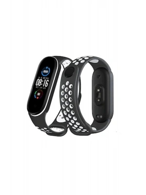 Newface Xiaomi Mi Band 4 Spor Delikli Kordon - Siyah-Beyaz