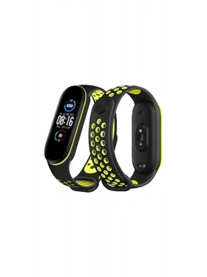 Newface Xiaomi Mi Band 7 Spor Delikli Kordon - Siyah-Yeşil