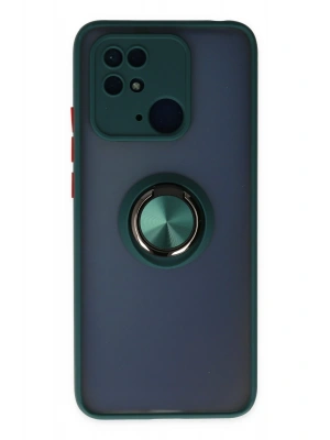 Newface Xiaomi Poco C40 Kılıf Montreal Yüzüklü Silikon Kapak - Yeşil