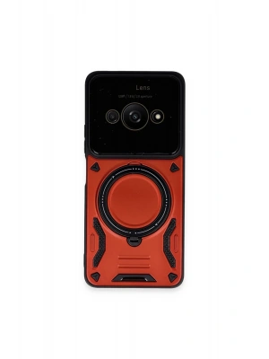 Newface Xiaomi Poco C61 Kılıf Joy Lens Standlı Kapak - Kırmızı