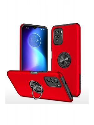 Newface Xiaomi Poco F3 Kılıf Elit Yüzüklü Kapak - Kırmızı