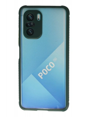 Newface Xiaomi Poco F3 Kılıf Miami Şeffaf Silikon - Koyu Yeşil