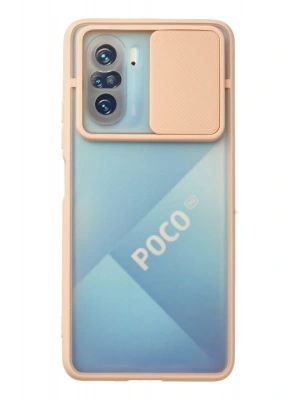 Newface Xiaomi Poco F3 Kılıf Palm Buzlu Kamera Sürgülü Silikon - Pembe