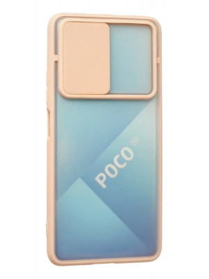 Newface Xiaomi Poco F3 Kılıf Palm Buzlu Kamera Sürgülü Silikon - Pembe