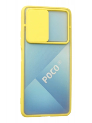 Newface Xiaomi Poco F3 Kılıf Palm Buzlu Kamera Sürgülü Silikon - Sarı