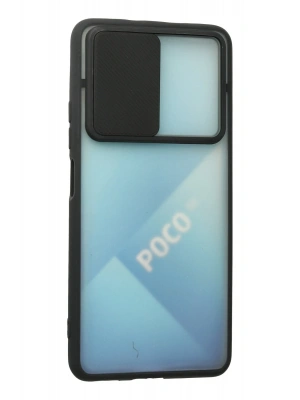 Newface Xiaomi Poco F3 Kılıf Palm Buzlu Kamera Sürgülü Silikon - Siyah