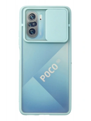 Newface Xiaomi Poco F3 Kılıf Palm Buzlu Kamera Sürgülü Silikon - Turkuaz