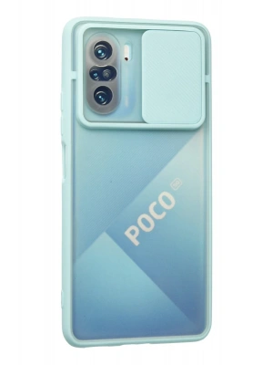 Newface Xiaomi Poco F3 Kılıf Palm Buzlu Kamera Sürgülü Silikon - Turkuaz