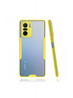 Newface Xiaomi Poco F3 Kılıf Platin Silikon - Sarı