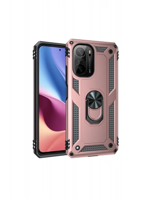 Newface Xiaomi Poco F3 Kılıf Sofya Yüzüklü Silikon Kapak - Rose