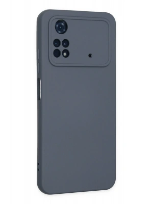 Newface Xiaomi Poco M4 Pro 4G Kılıf Nano içi Kadife Silikon - Gri