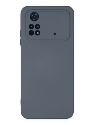 Newface Xiaomi Poco M4 Pro 4G Kılıf Nano içi Kadife Silikon - Gri