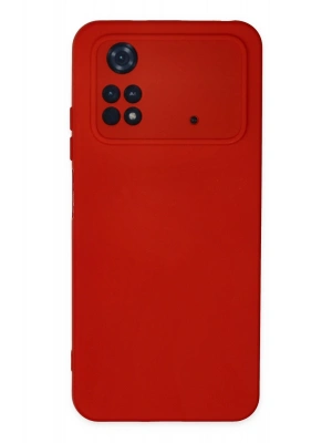 Newface Xiaomi Poco M4 Pro 4G Kılıf Nano içi Kadife Silikon - Kırmızı