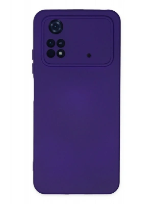 Newface Xiaomi Poco M4 Pro 4G Kılıf Nano içi Kadife Silikon - Mor