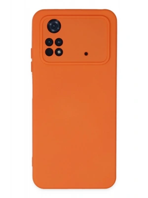 Newface Xiaomi Poco M4 Pro 4G Kılıf Nano içi Kadife Silikon - Turuncu