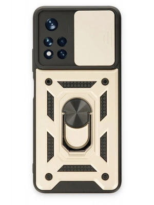 Newface Xiaomi Poco M4 Pro 5G Kılıf Pars Lens Yüzüklü Silikon - Gold