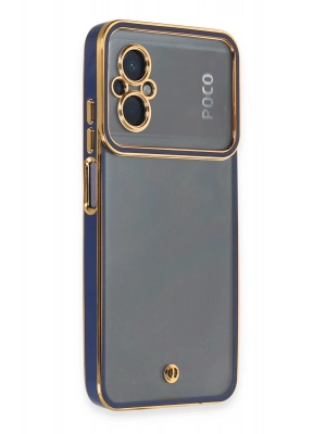 Newface Xiaomi Poco M5 Kılıf Liva Lens Silikon - Mavi