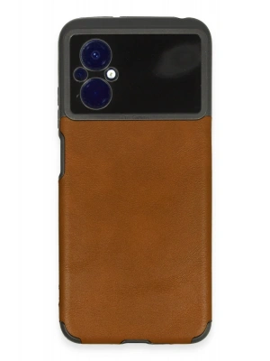 Newface Xiaomi Poco M5 Kılıf Loop Deri Silikon - Kahverengi