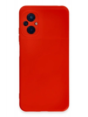 Newface Xiaomi Poco M5 Kılıf Nano içi Kadife Silikon - Kırmızı