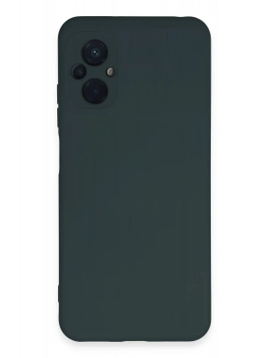 Newface Xiaomi Poco M5 Kılıf Nano içi Kadife Silikon - Koyu Yeşil