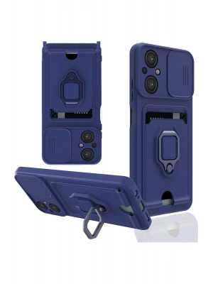 Newface Xiaomi Poco M5 Kılıf Zuma Kartvizitli Yüzüklü Silikon - Lacivert