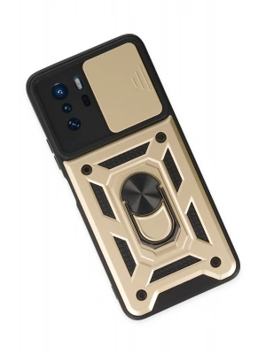 Newface Xiaomi Poco X3 GT Kılıf Pars Lens Yüzüklü Silikon - Gold