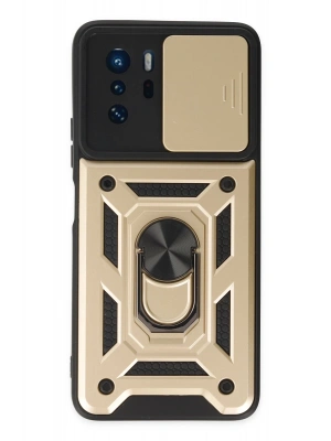 Newface Xiaomi Poco X3 GT Kılıf Pars Lens Yüzüklü Silikon - Gold