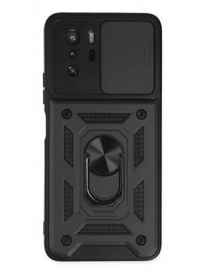 Newface Xiaomi Poco X3 GT Kılıf Pars Lens Yüzüklü Silikon - Siyah