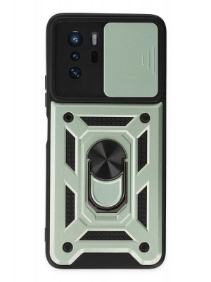 Newface Xiaomi Poco X3 GT Kılıf Pars Lens Yüzüklü Silikon - Yeşil