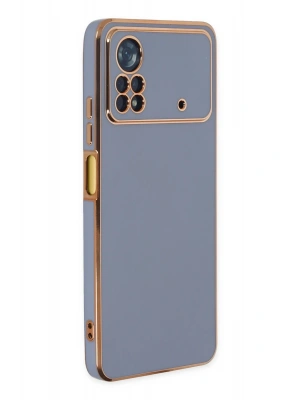 Newface Xiaomi Poco X4 Pro 5G Kılıf Volet Silikon - Mavi