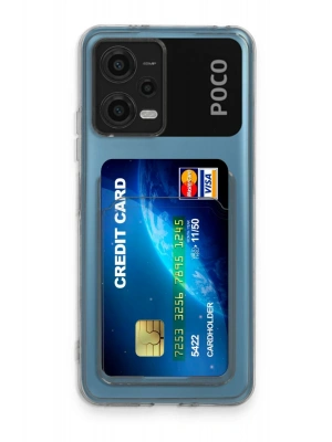 Newface Xiaomi Poco X5 5G Kılıf Kart Şeffaf Silikon - Şeffaf