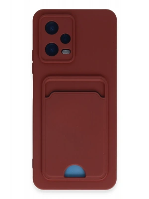 Newface Xiaomi Poco X5 5G Kılıf Kelvin Kartvizitli Silikon - Bordo