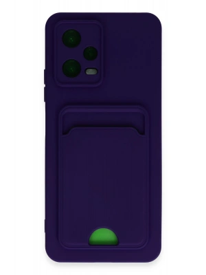 Newface Xiaomi Poco X5 5G Kılıf Kelvin Kartvizitli Silikon - Derin Mor