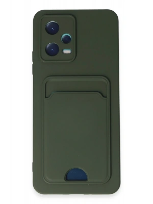 Newface Xiaomi Poco X5 5G Kılıf Kelvin Kartvizitli Silikon - Koyu Yeşil