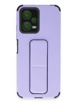 Newface Xiaomi Poco X5 5G Kılıf Mega Standlı Silikon - Lila