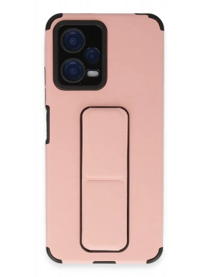 Newface Xiaomi Poco X5 5G Kılıf Mega Standlı Silikon - Pudra