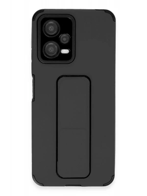 Newface Xiaomi Poco X5 5G Kılıf Mega Standlı Silikon - Siyah