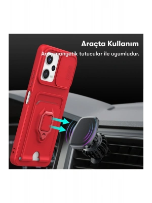 Newface Xiaomi Poco X5 5G Kılıf Zuma Kartvizitli Yüzüklü Silikon - Lacivert